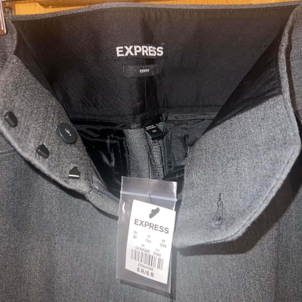 Express Dress Pants Women 6R Gray Bootcut Business‎ Casual Office Trousers NWT - Picture 9 of 11
